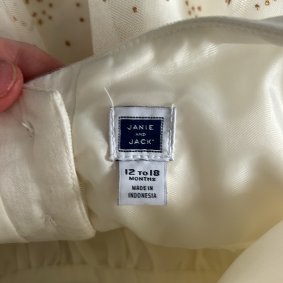 Janie and Jack Cream and Gold Glitter Dress - Picture 2 of 4